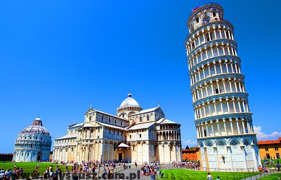 Krzywa Wieża i katedra w Pizie